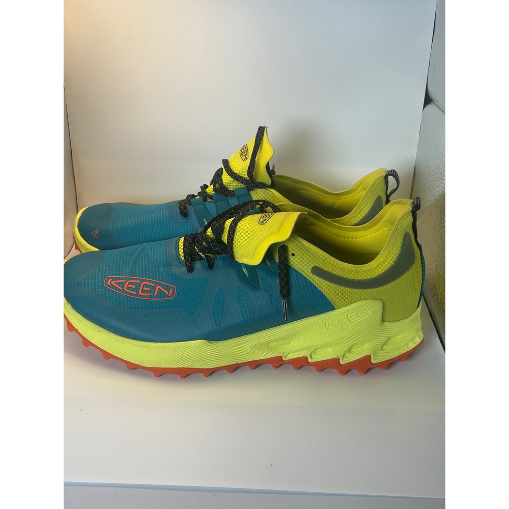 KEEN WK400 Mens Walking Shoes Teal Yellow Orange Sneakers 1028055 Size 15